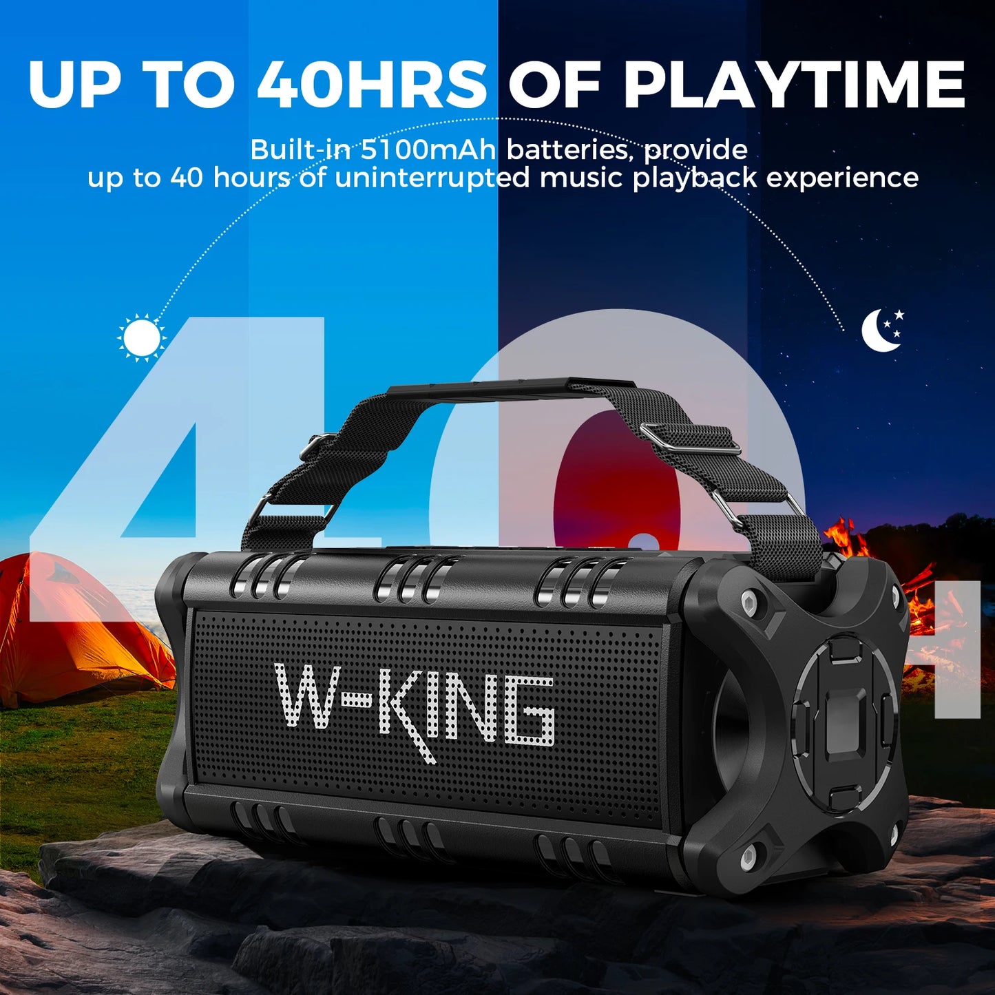 W-King 90W Peak Bluetooth Speaker IPX6 Waterproof Outdoor Portable