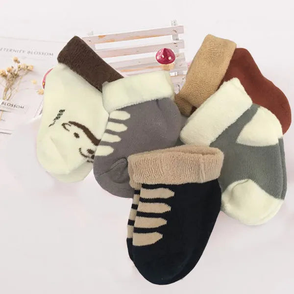 Unisex NonSkid Baby Socks 0-12 Months Cotton 5 Pairs