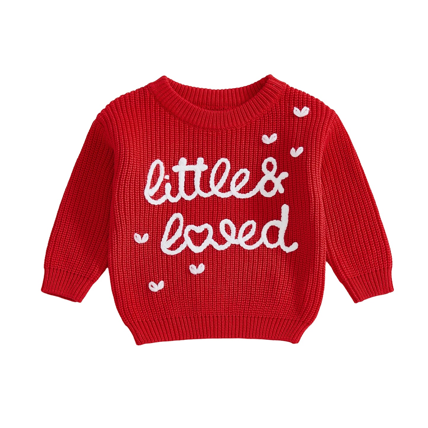 Meihuida Infant Spring Pullover With Embroidered Letters Hearts Crewneck