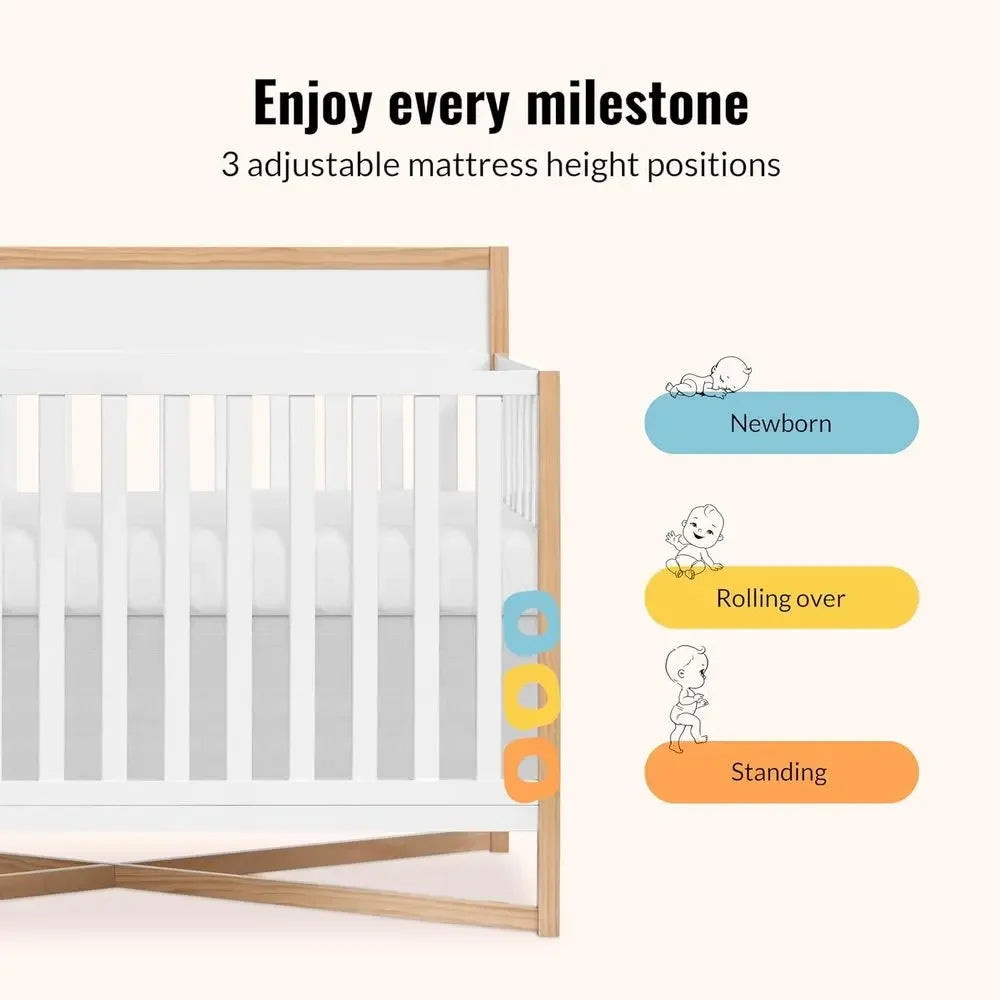 Convertible Baby Crib That Converts to Toddler Bed for Nursery