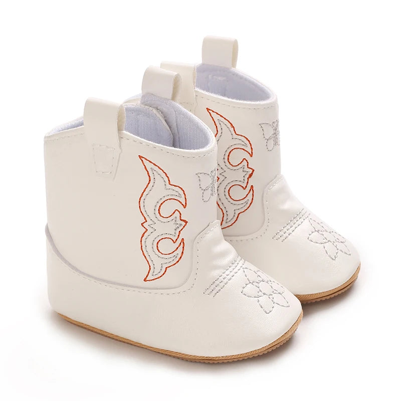 Leather Western Baby Boots Cowboy Booties Soft Sole Non Slip