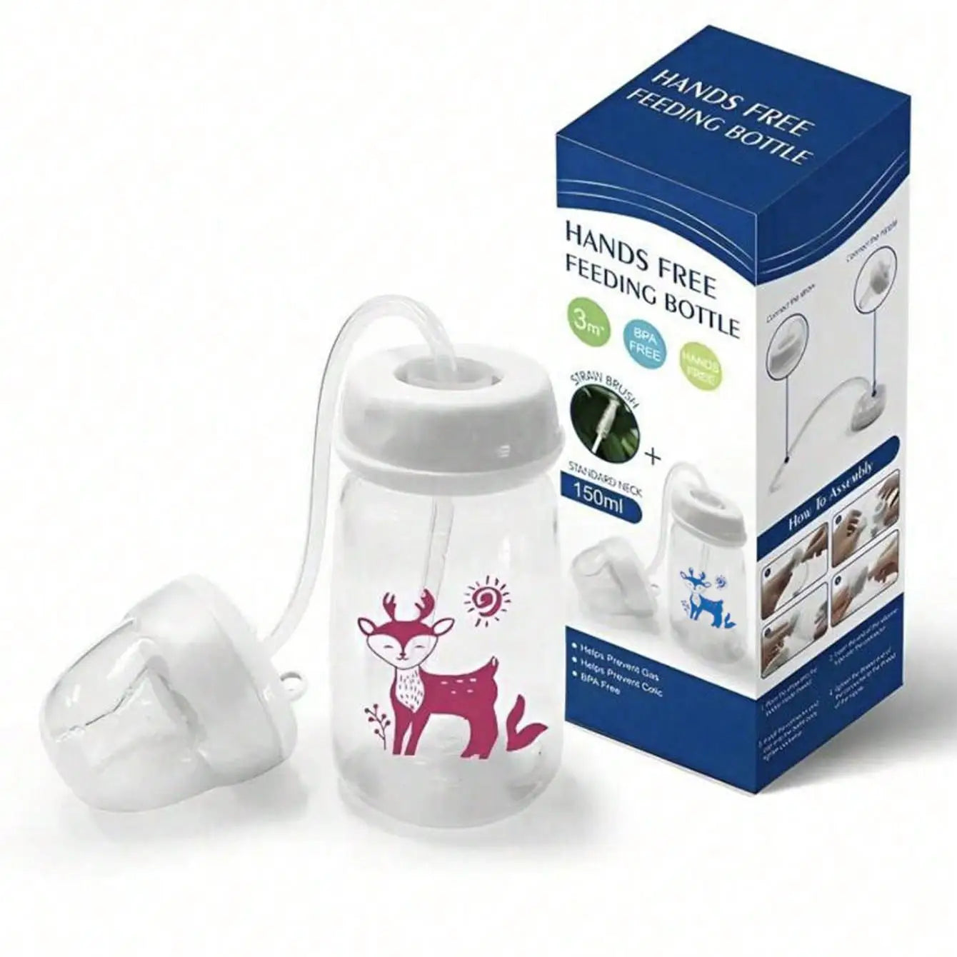 Baby Feeding Bottle 150ml With Straw Brush For New Parents
