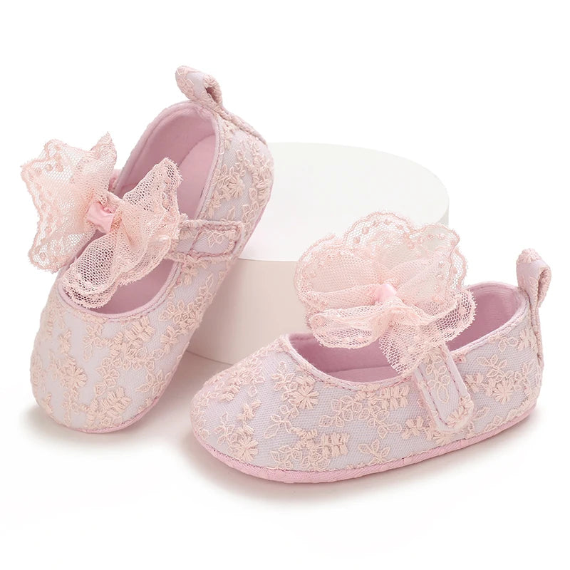 Valen Sina Baby Girl Lace Moccasins Non Slip Soft Soled Shoes