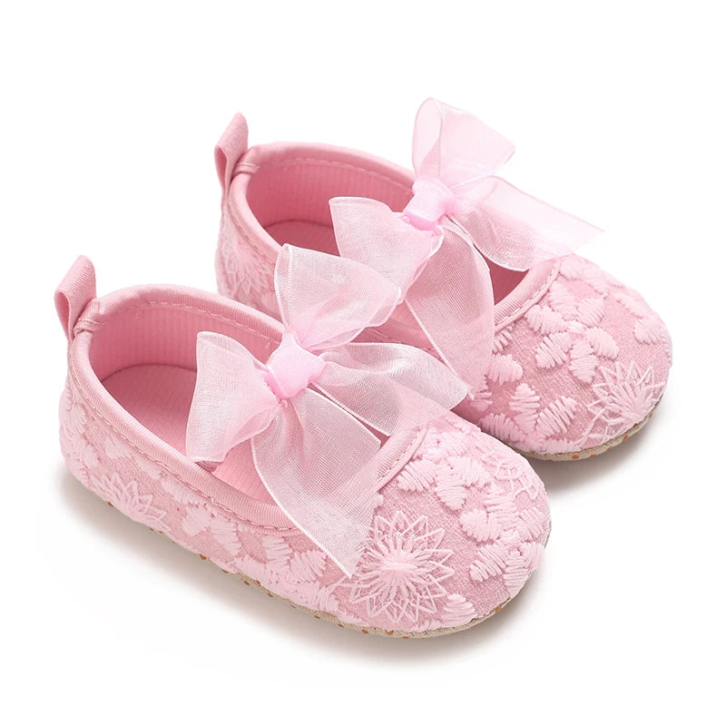 Valen Sina Baby Girl Lace Moccasins Non Slip Soft Soled Shoes