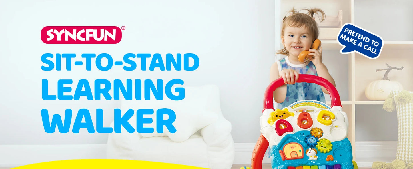Joyfy Educational Two in One Baby Walker Sit to Stand