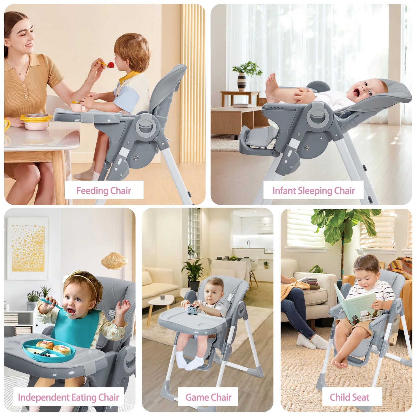Baby High Chair Multifunctional Adjustable Foldable For Babies