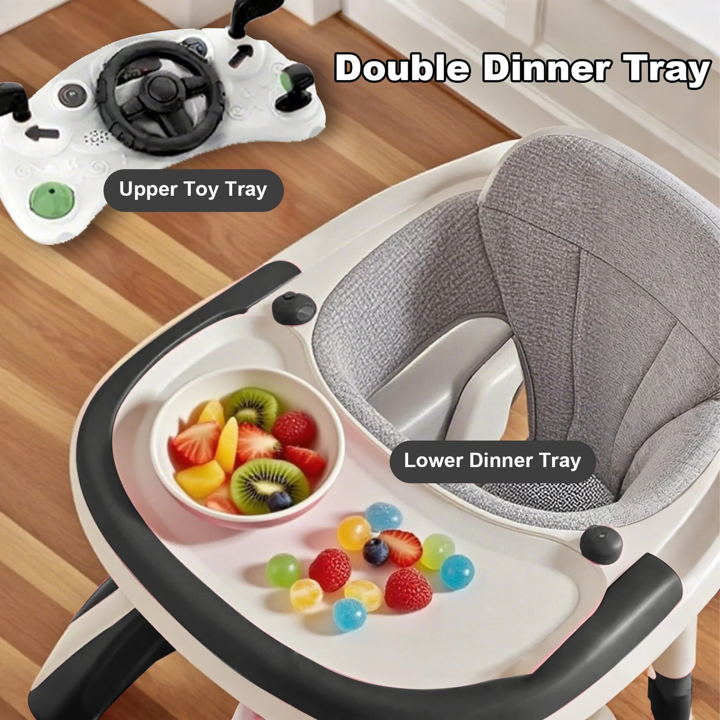 NONECN Multifunctional Baby Walker With Sunshade And Anti-Rollover Seat