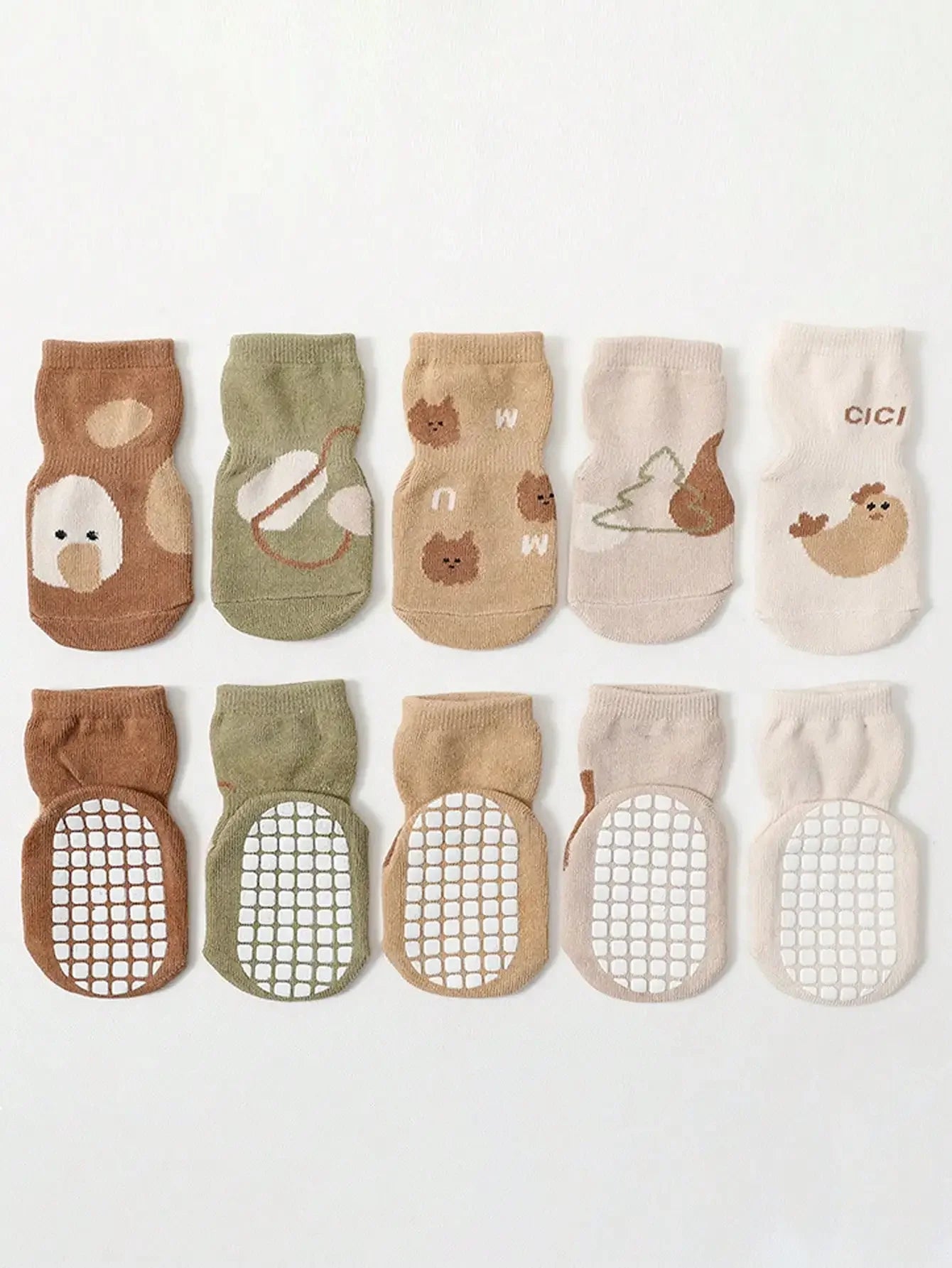 Cotton Newborn Baby Anti Slip Floor Socks With Silicone Grips
