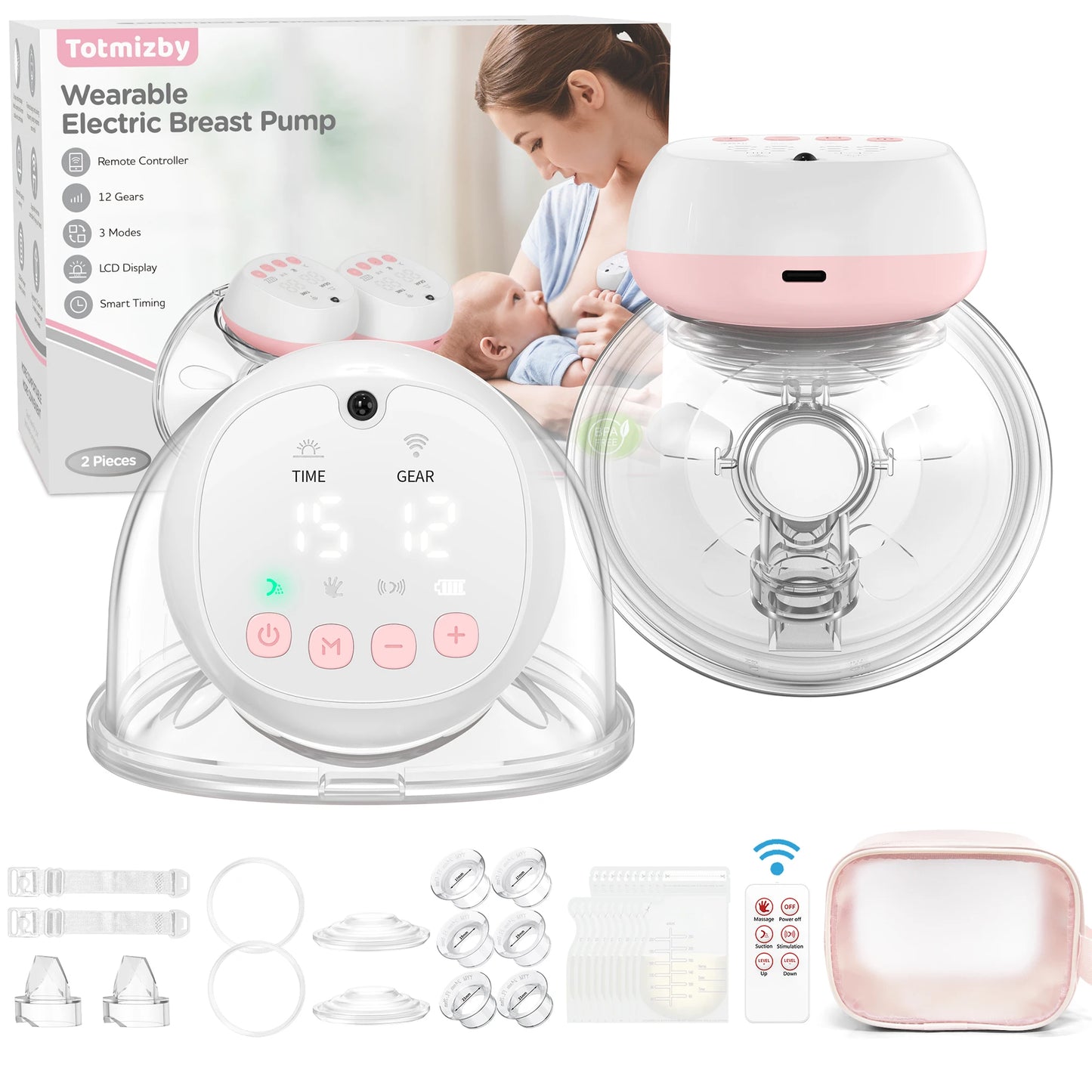 Electric Wearable Breast Pump USB Chargeable Silent Milk Extractor