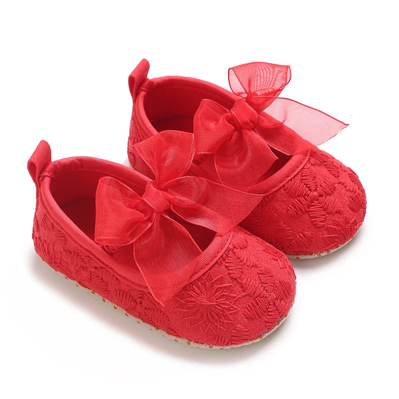 Valen Sina Baby Girl Lace Moccasins Non Slip Soft Soled Shoes