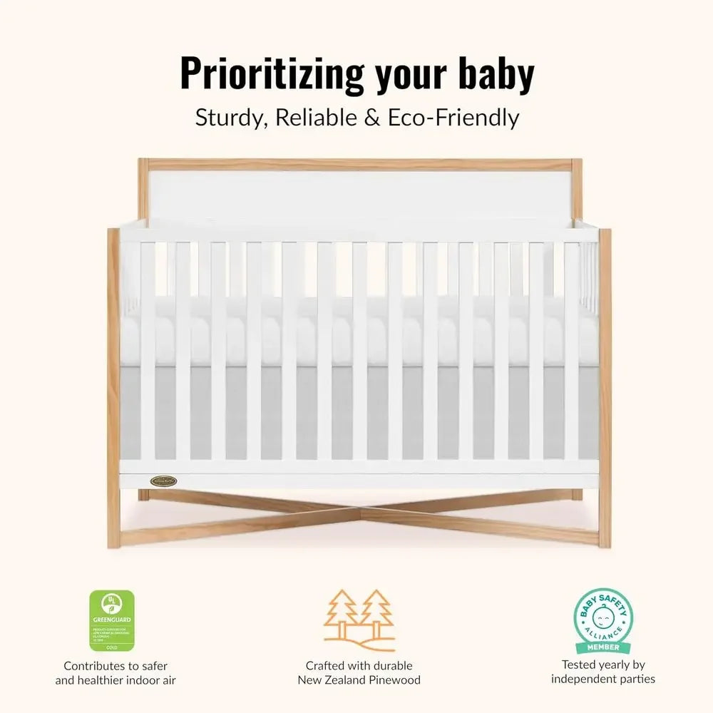 Convertible Baby Crib That Converts to Toddler Bed for Nursery