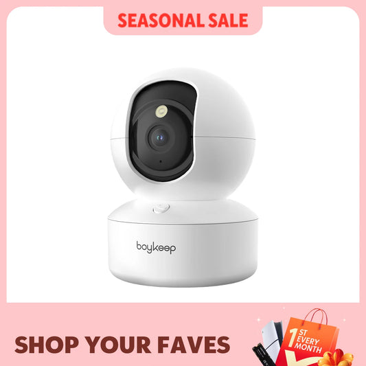BoyKeep 2K WiFi Security Camera With 360 Pan Tilt Night Vision And Audio