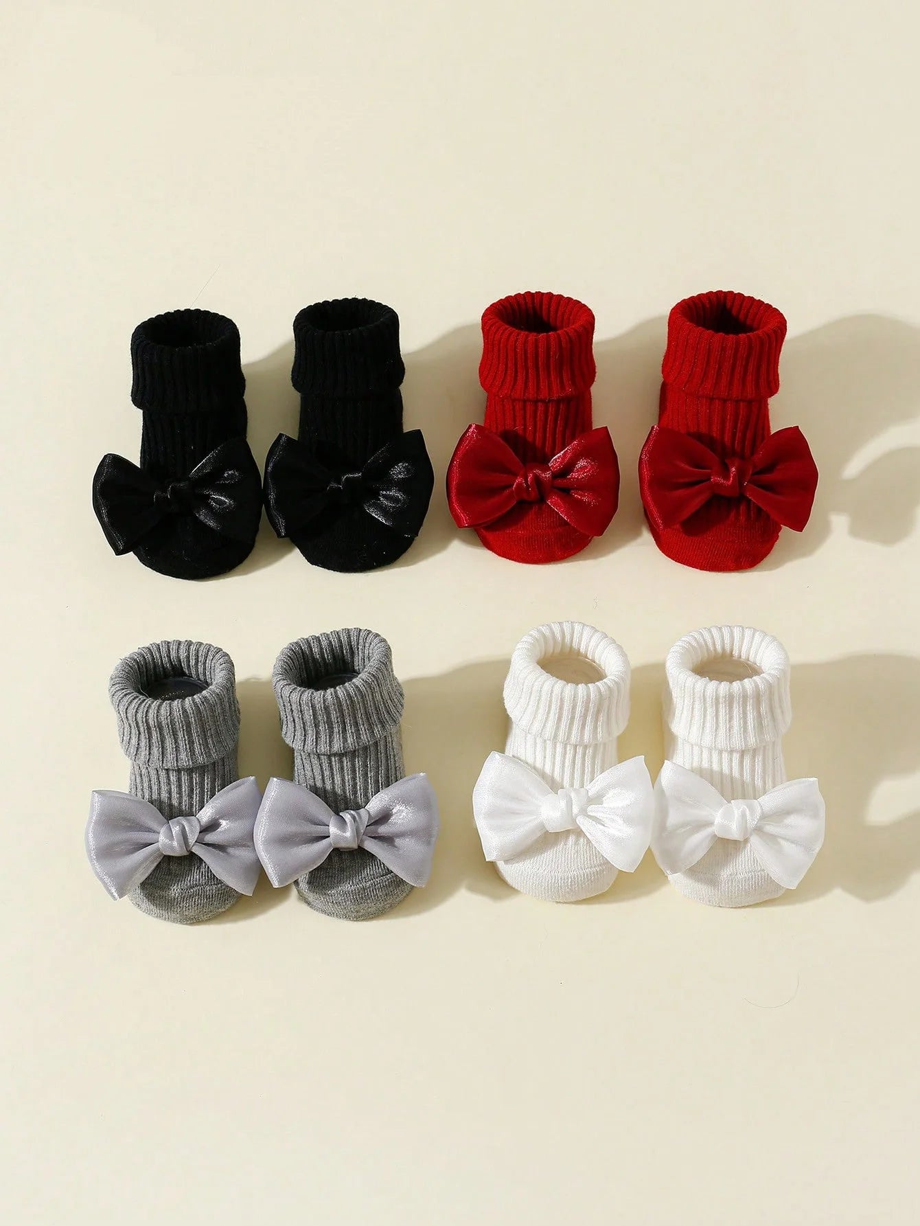 Soft Cotton Toddler Socks With Bows For Girls Anti Slip