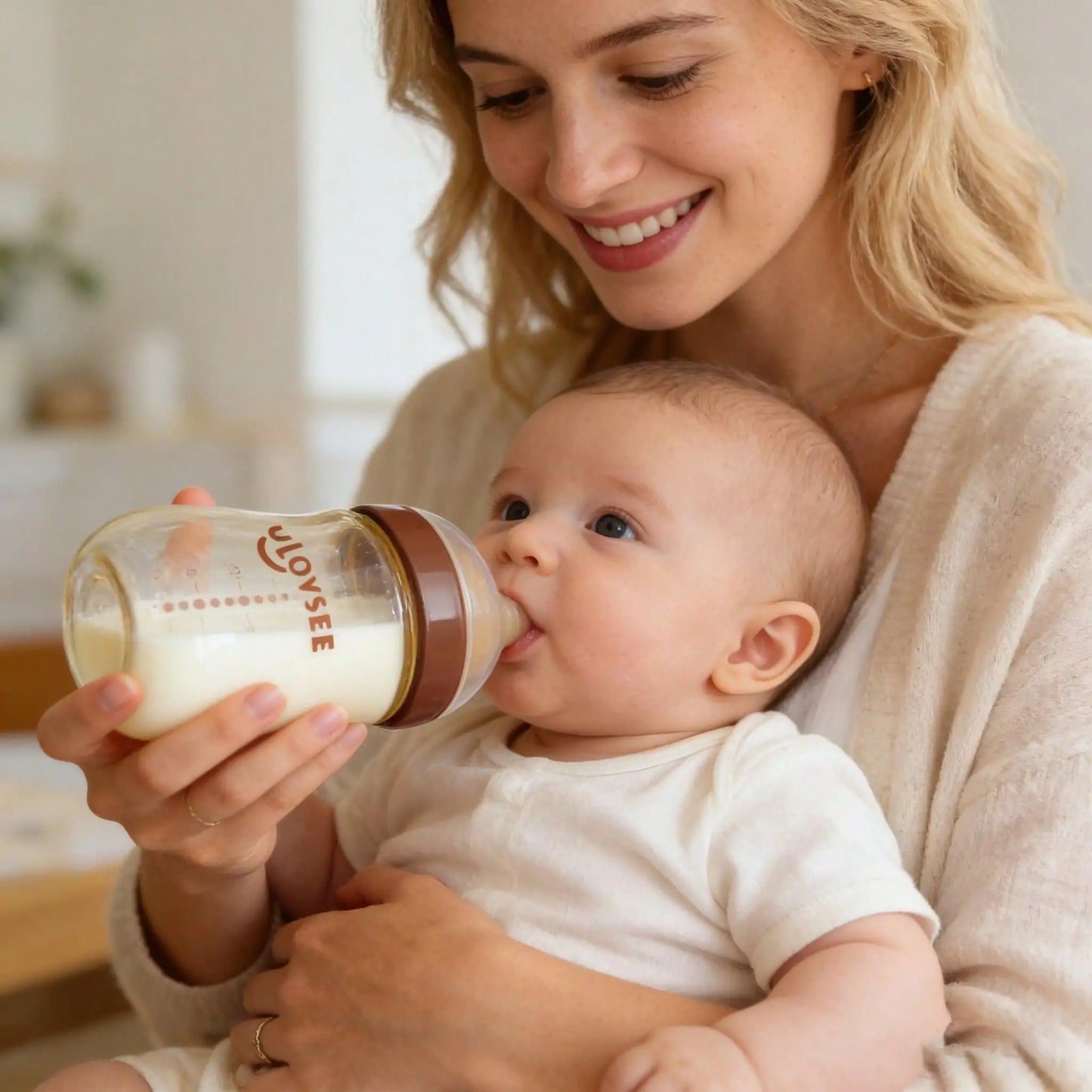 Baby Bottle Wide Neck With Air Balance Hole Valve Newborn Gift