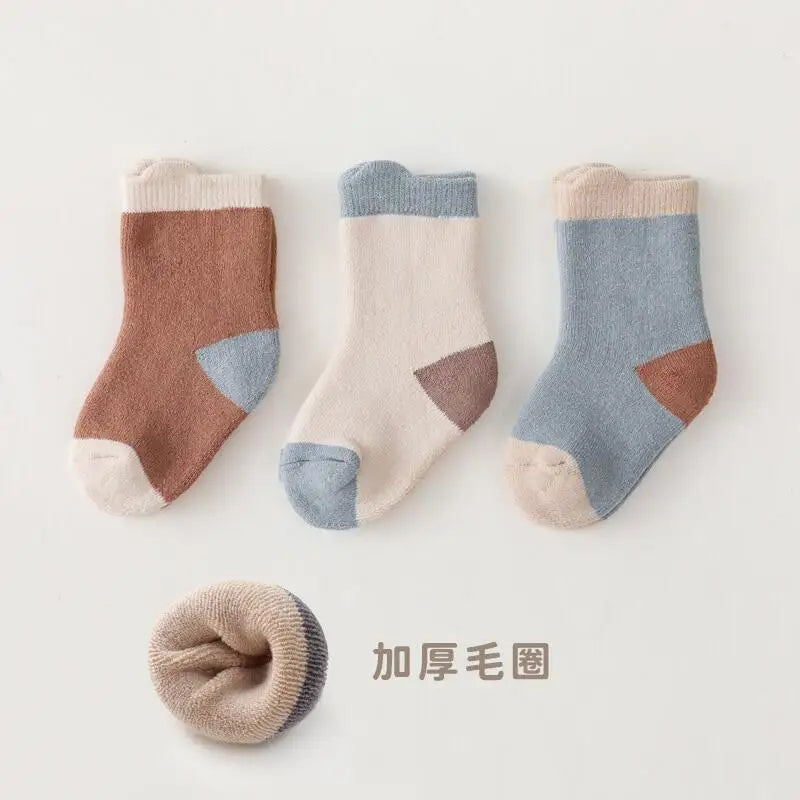 Baby Socks 3 Pack Thick Warm Cotton Polyester All Seasons Unisex