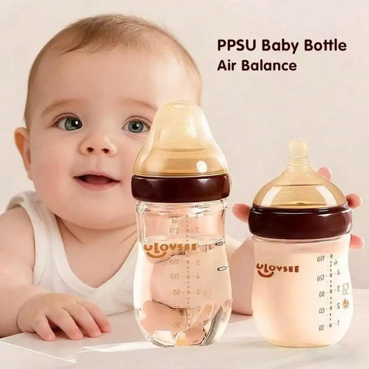 Baby Bottle Wide Neck With Air Balance Hole Valve Newborn Gift