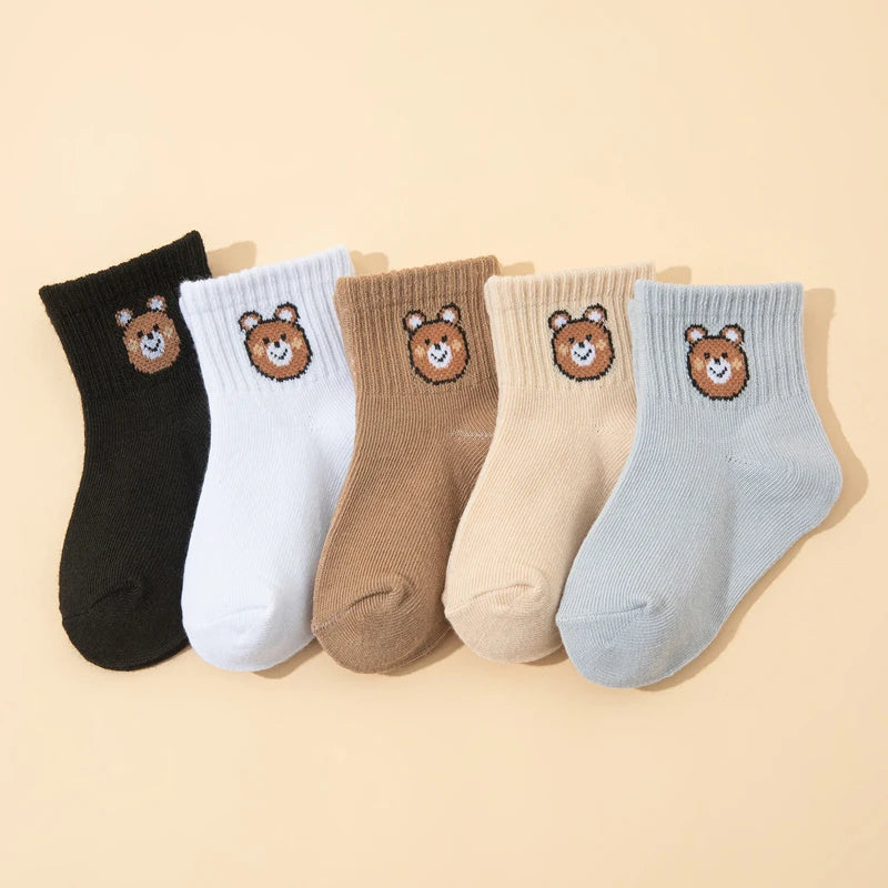 Cute Little Bear Socks Set For Babies Unisex All Seasons