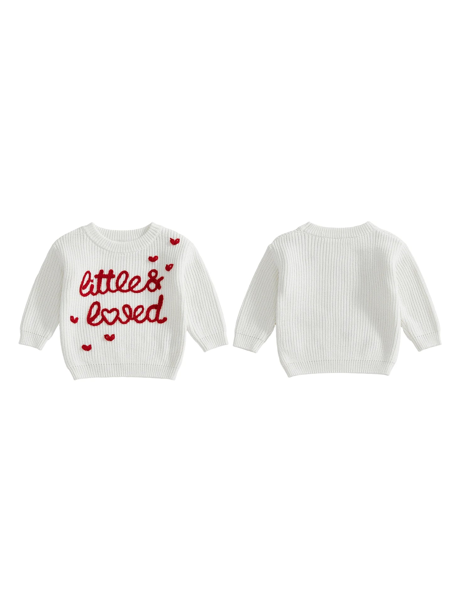 Meihuida Infant Spring Pullover With Embroidered Letters Hearts Crewneck