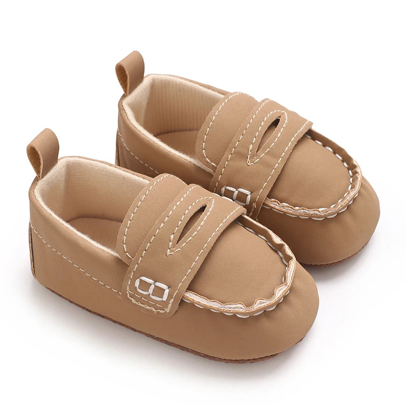 Samita Leather Infant Crib Shoes For Baby Boys Antislip Moccasins