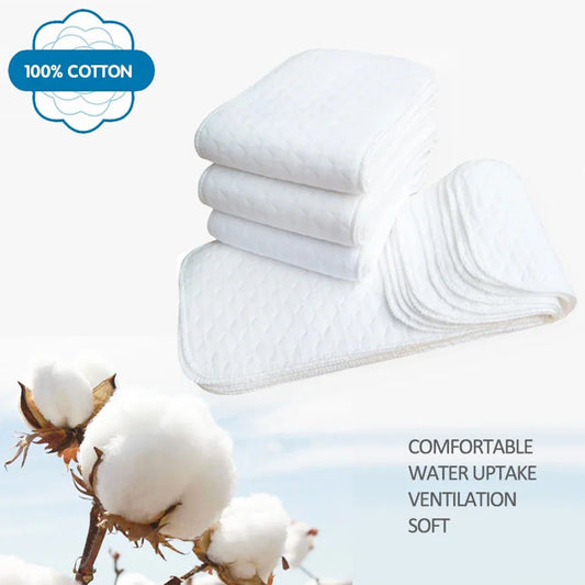 Reusable Cotton Baby Diapers 10 Pack Changing Pads for Infants