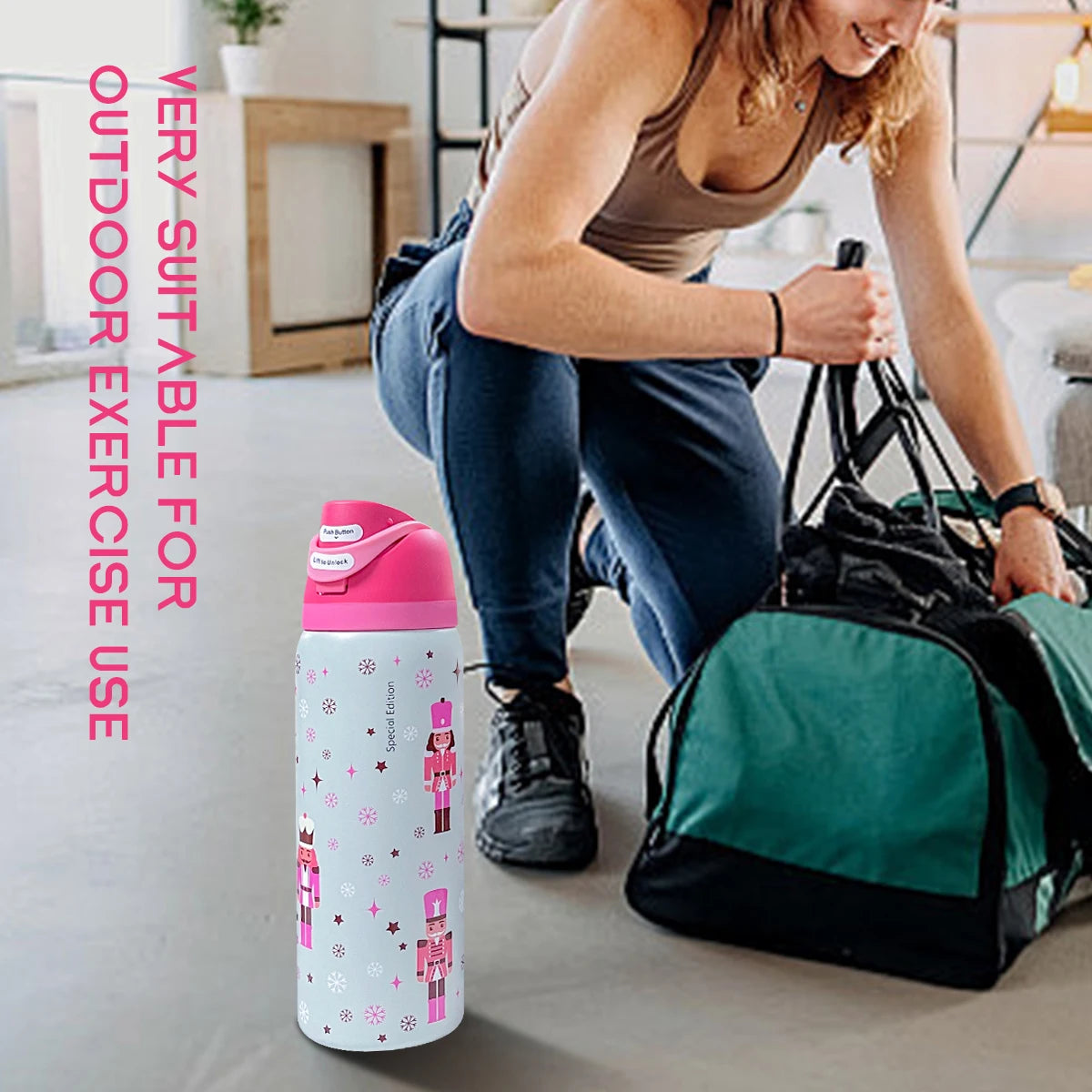 Insulated Stainless Steel Water Bottle With FreeSip Spout Lock Lid