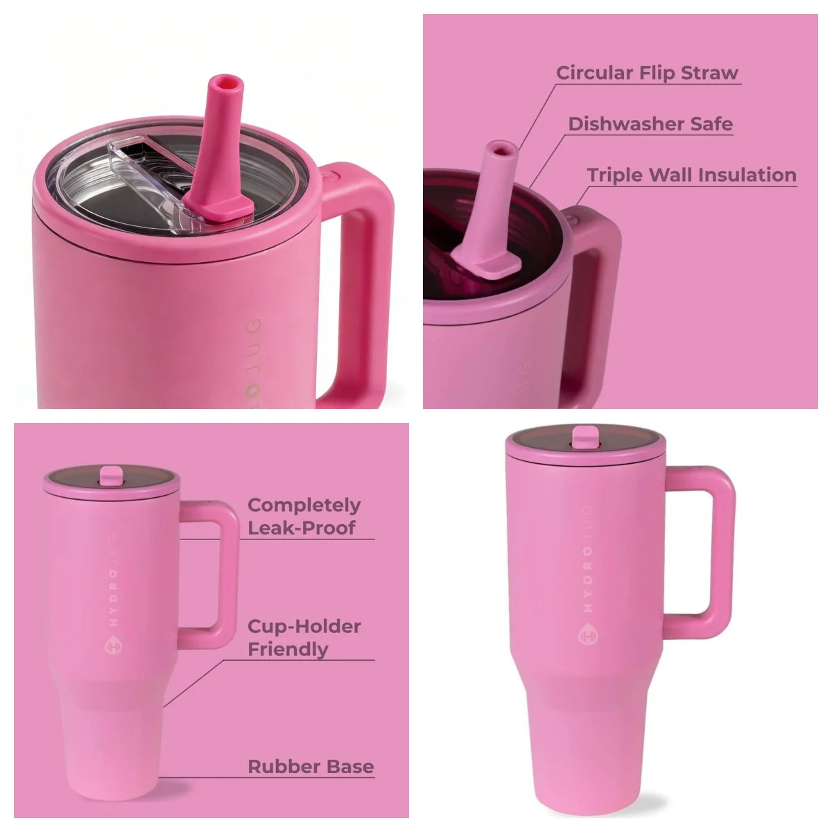 Traveler Water Bottle With Handle Flip Straw Insulated Stainless Steel