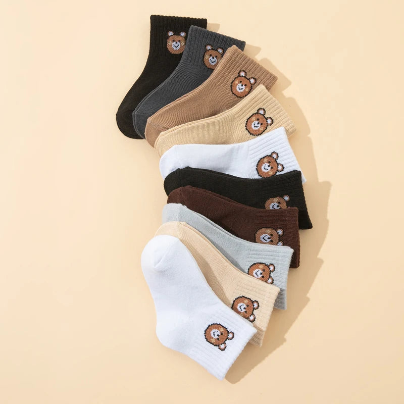 Cute Little Bear Socks Set For Babies Unisex All Seasons