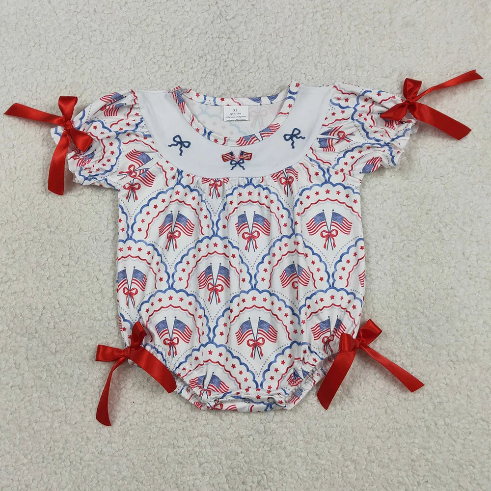 Cotton Baby Girls Rompers Bodysuits Festival Pattern Summer