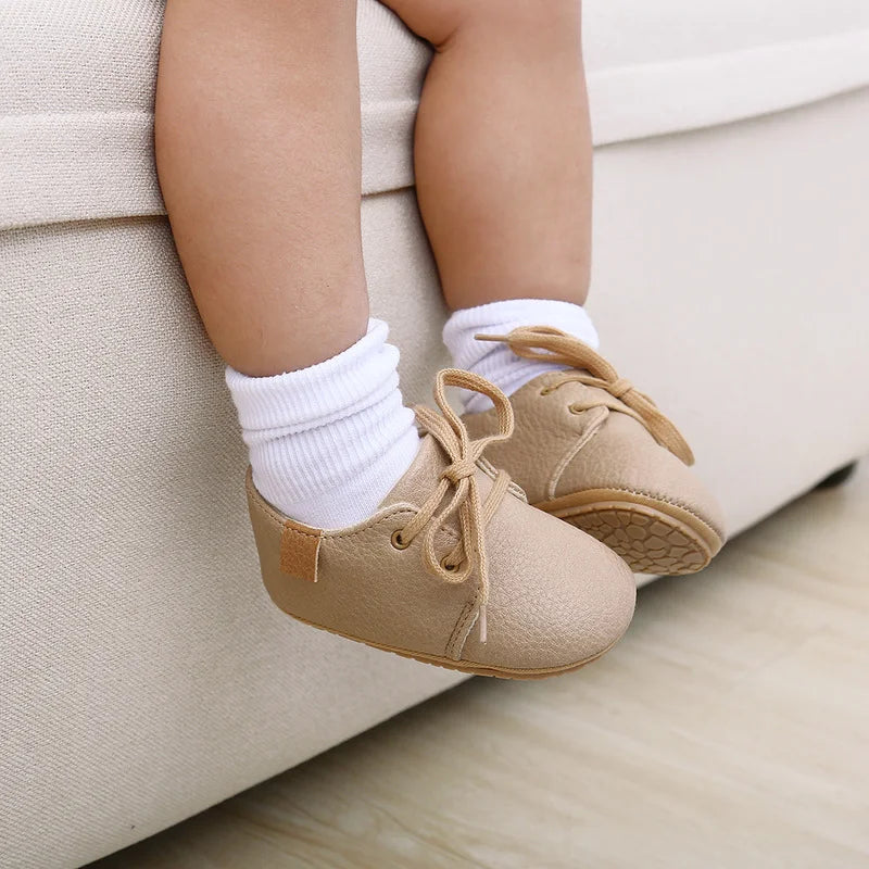 Meckior Baby First Walkers Moccasins Anti Slip Rubber Sole