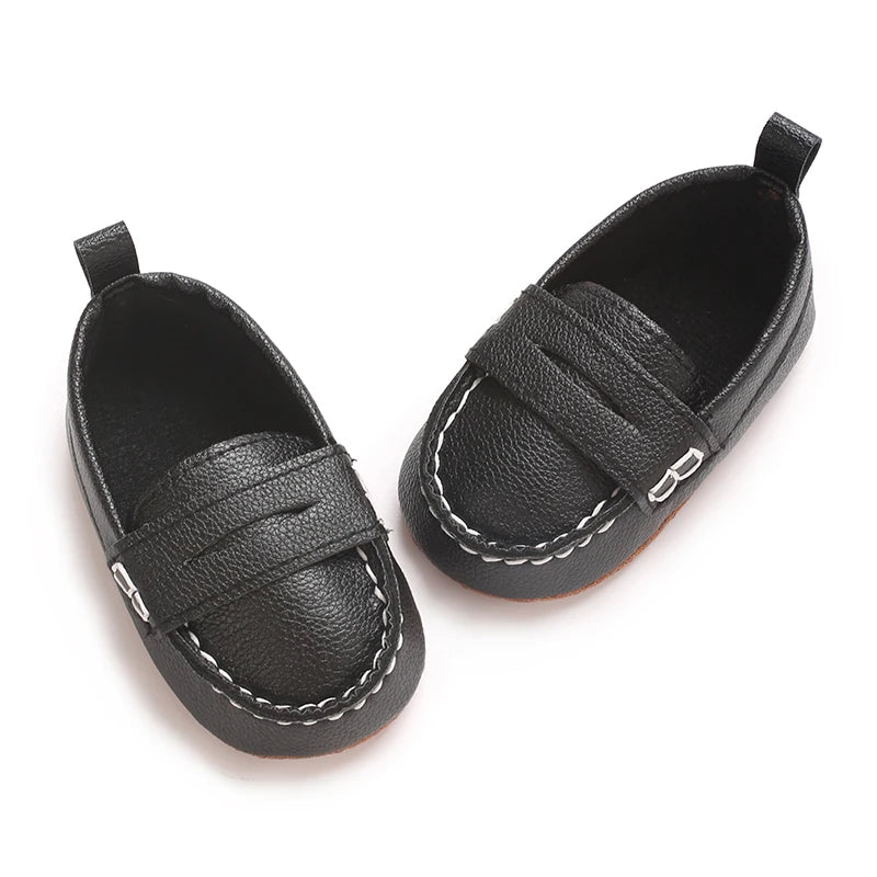 Samita Leather Infant Crib Shoes For Baby Boys Antislip Moccasins