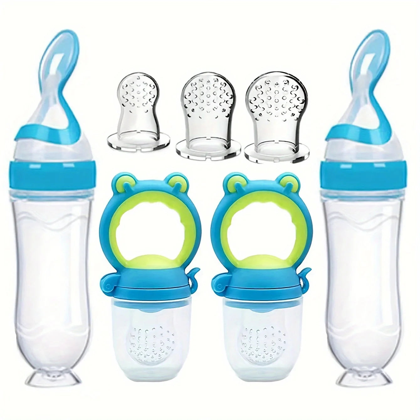 Roroy 7 Piece Baby Feeding Set With Silicone Bottles Nipples