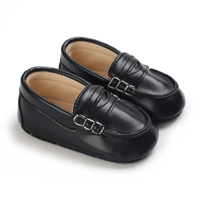 Samita Leather Infant Crib Shoes For Baby Boys Antislip Moccasins