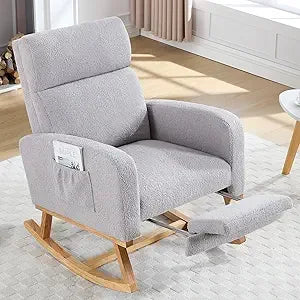 DAFIFY Teddy Rocker Glider Chair With High Backrest For Nursery