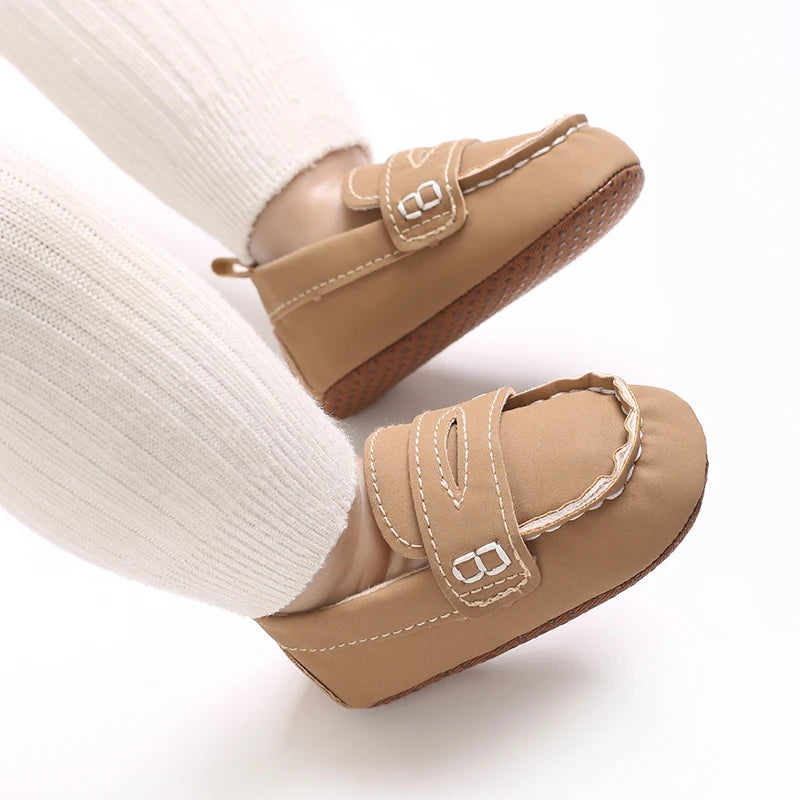 Samita Leather Infant Crib Shoes For Baby Boys Antislip Moccasins