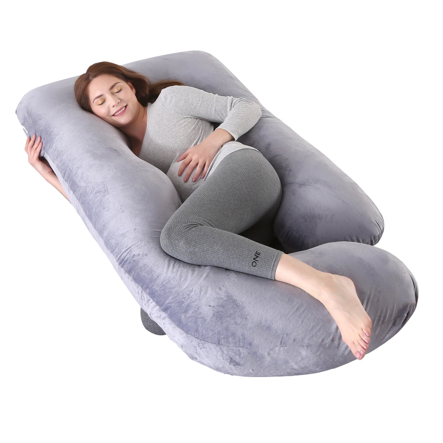 G Shaped Pregnancy Pillow With Removable Cover For Full Support