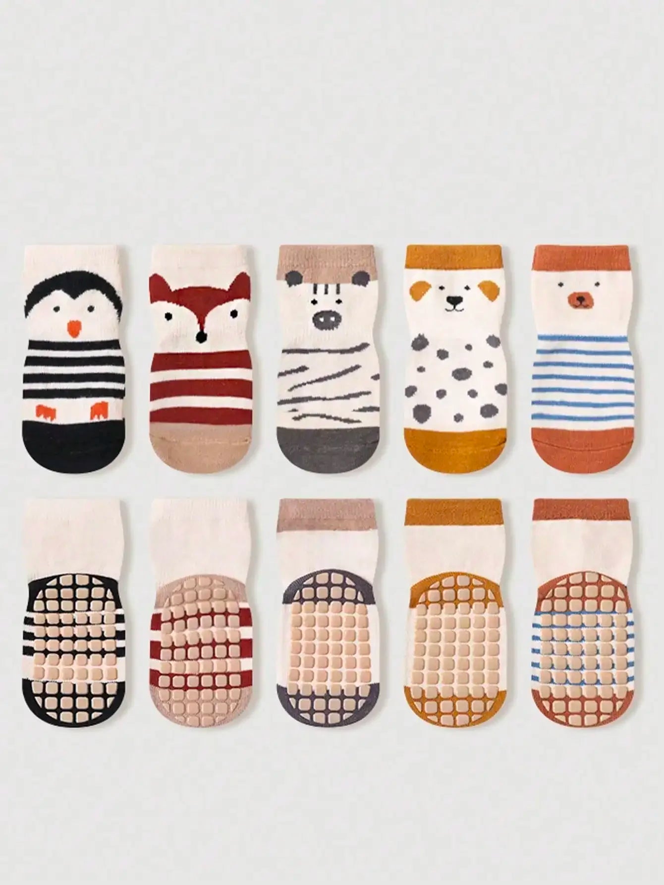 Cotton Newborn Baby Anti Slip Floor Socks With Silicone Grips
