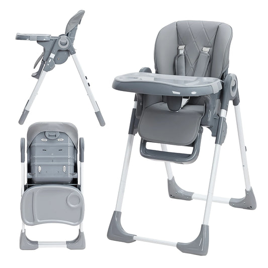 Foldable Multifunctional Baby High Chair With Adjustable Height And Recline