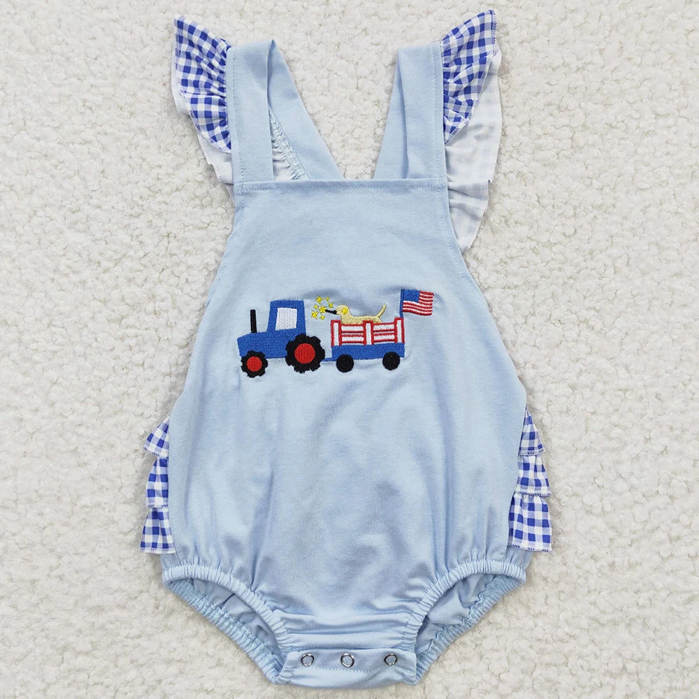 Cotton Baby Girls Rompers Bodysuits Festival Pattern Summer