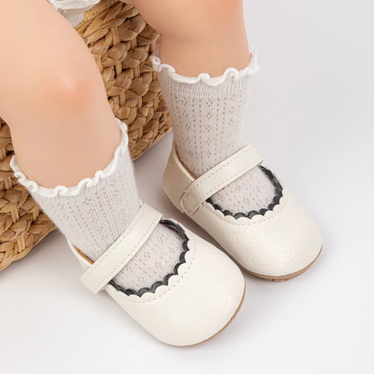 Meckior Infant Leather Anti Slip First Walkers Shoes Girls