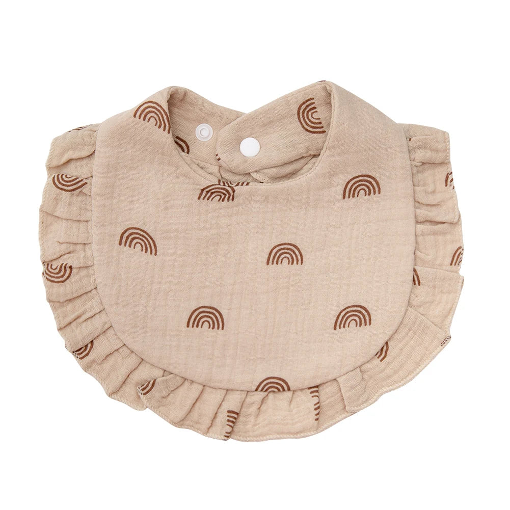 Flower Print Baby Bibs With Adjustable Snap Towel Burp Cloths
