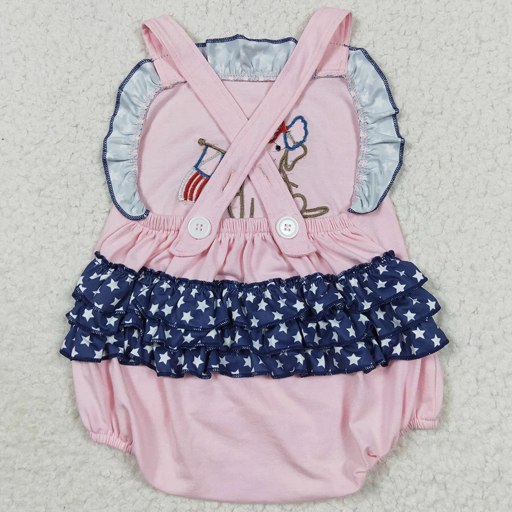 Cotton Baby Girls Rompers Bodysuits Festival Pattern Summer