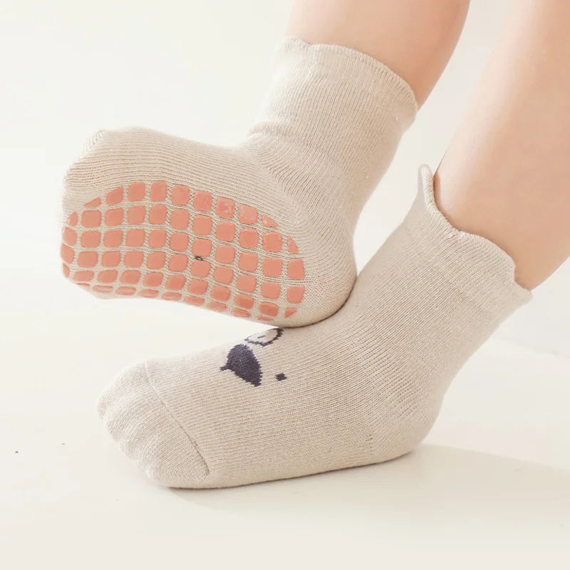Baby Non Slip Socks Cartoon Animals Pattern Breathable Kids Indoor Socks
