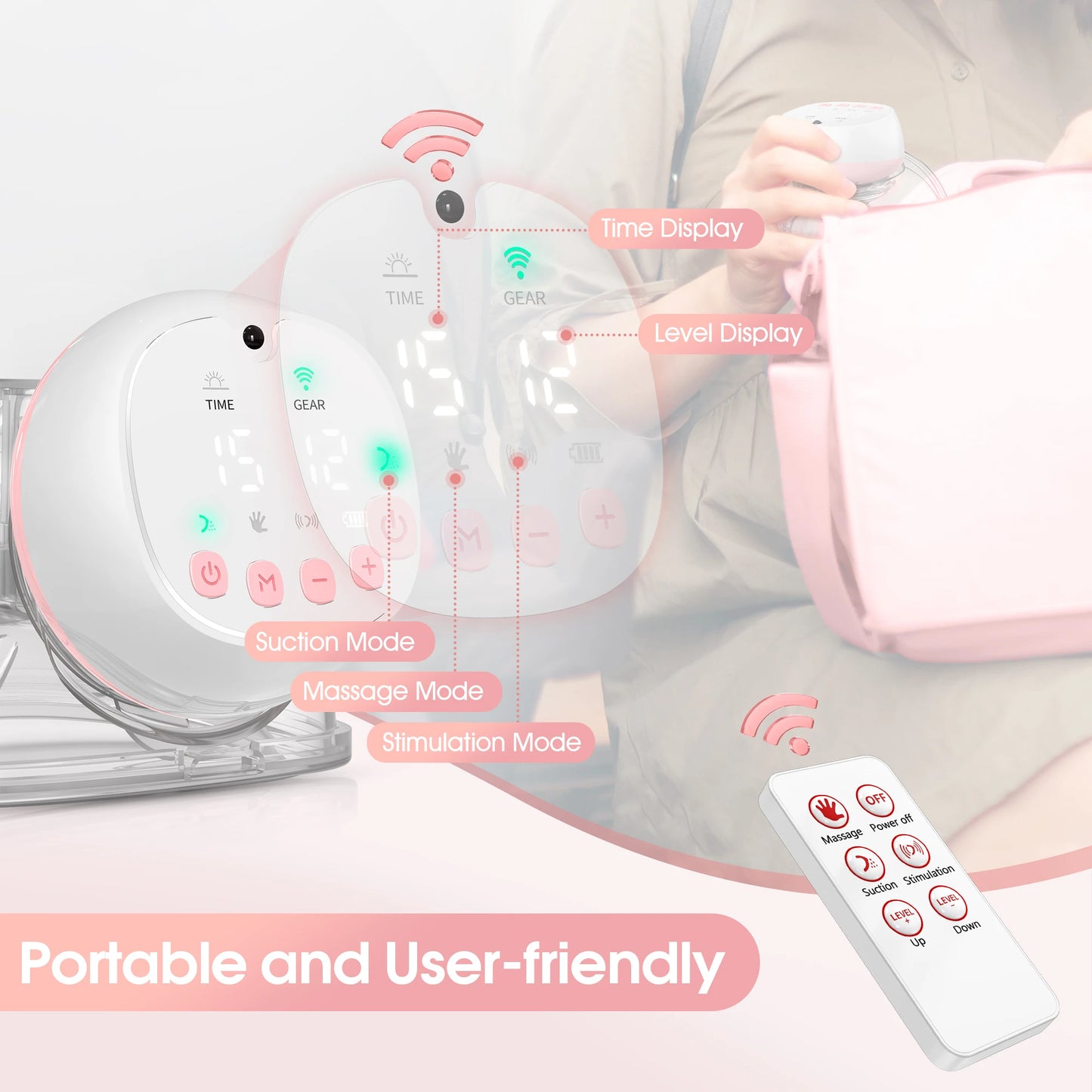 Electric Wearable Breast Pump USB Chargeable Silent Milk Extractor