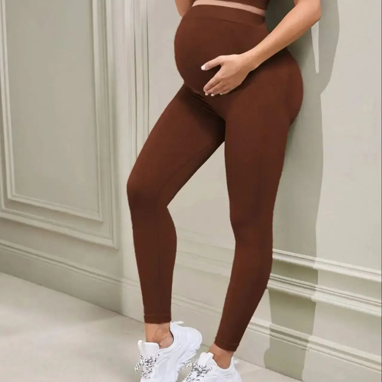 NONECN Maternity Yoga Pants Belly Support Leggings