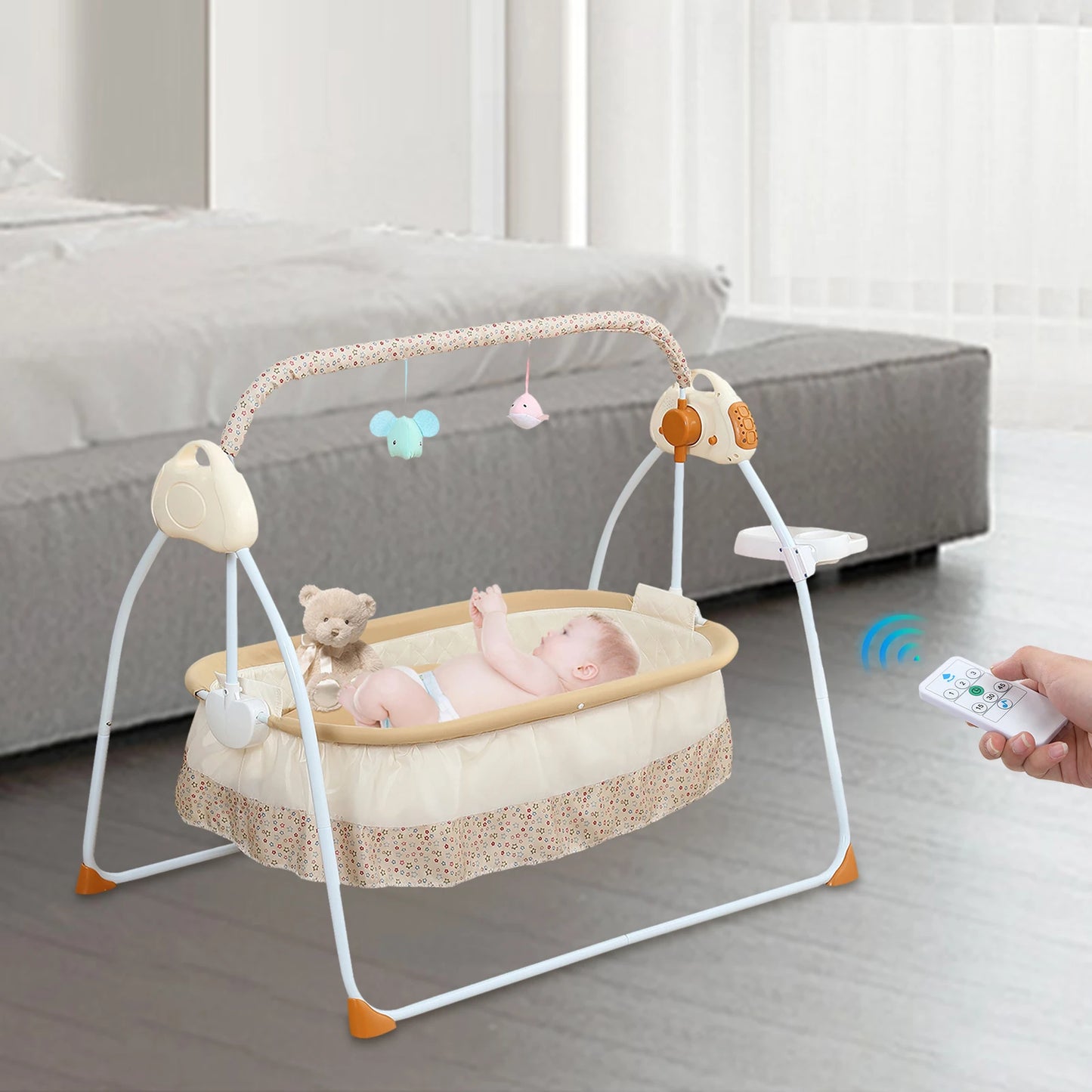 Electric Baby Cradle With Music Mosquito Net And Swing