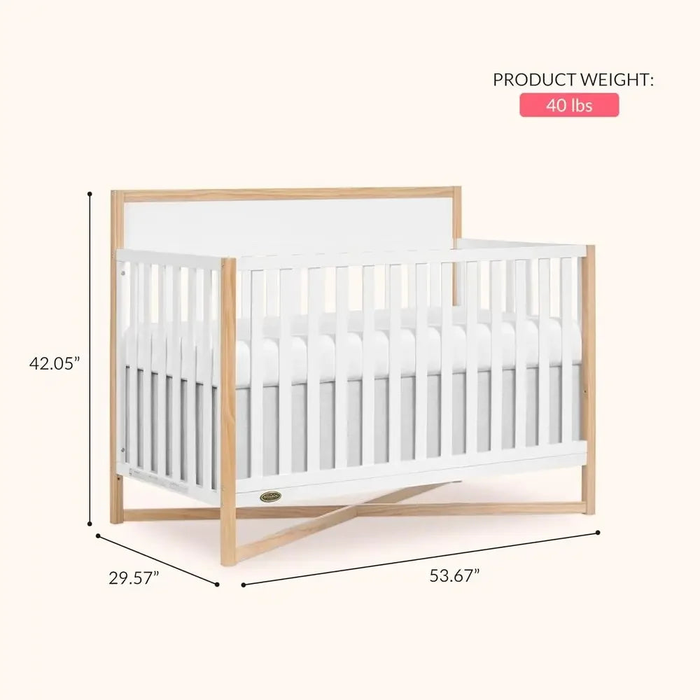 Convertible Baby Crib That Converts to Toddler Bed for Nursery