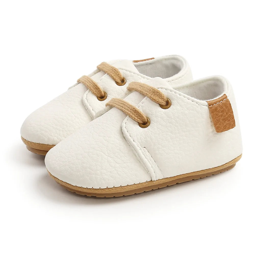 Meckior Baby First Walkers Moccasins Anti Slip Rubber Sole