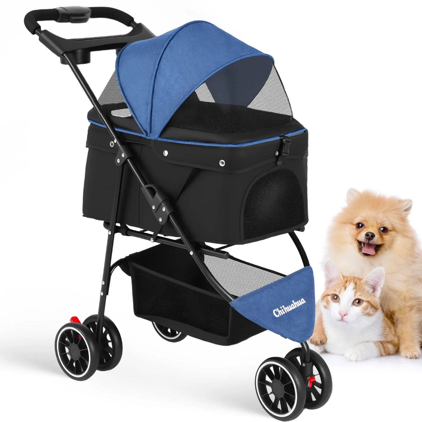 Chihuahua Portable Foldable Pet Stroller For Dogs And Cats