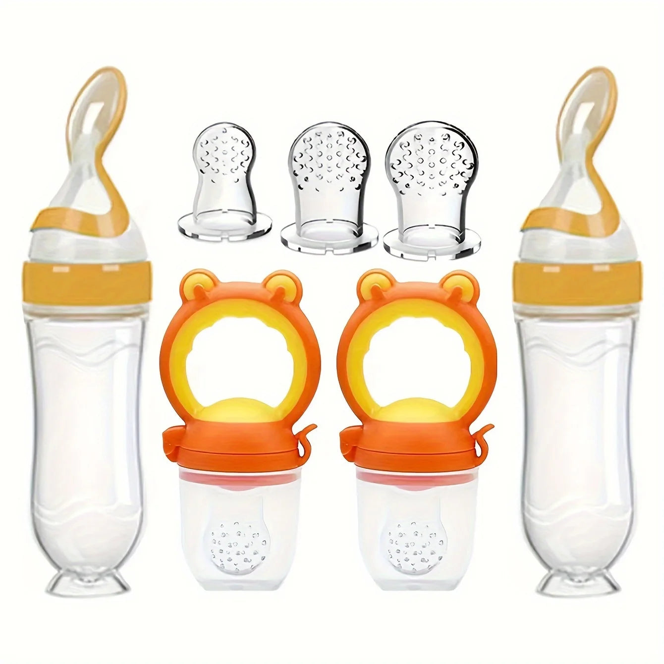 Roroy 7 Piece Baby Feeding Set With Silicone Bottles Nipples