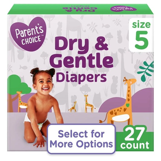 Parent's Choice Dry And Gentle Diapers Overnight Protection 27 Count